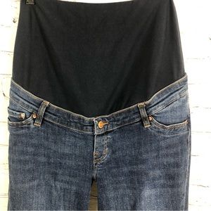 H&M & DENIM SKINNY COUPE HIGH RIB MATERNITY JEANS. SIZE (M)